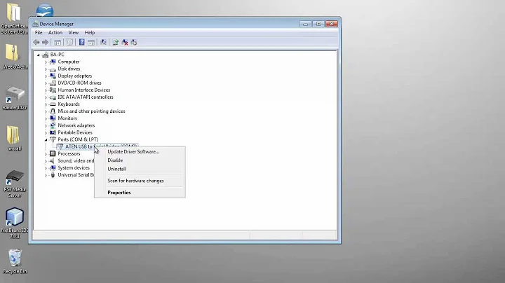 Assign a com port on Windows 7