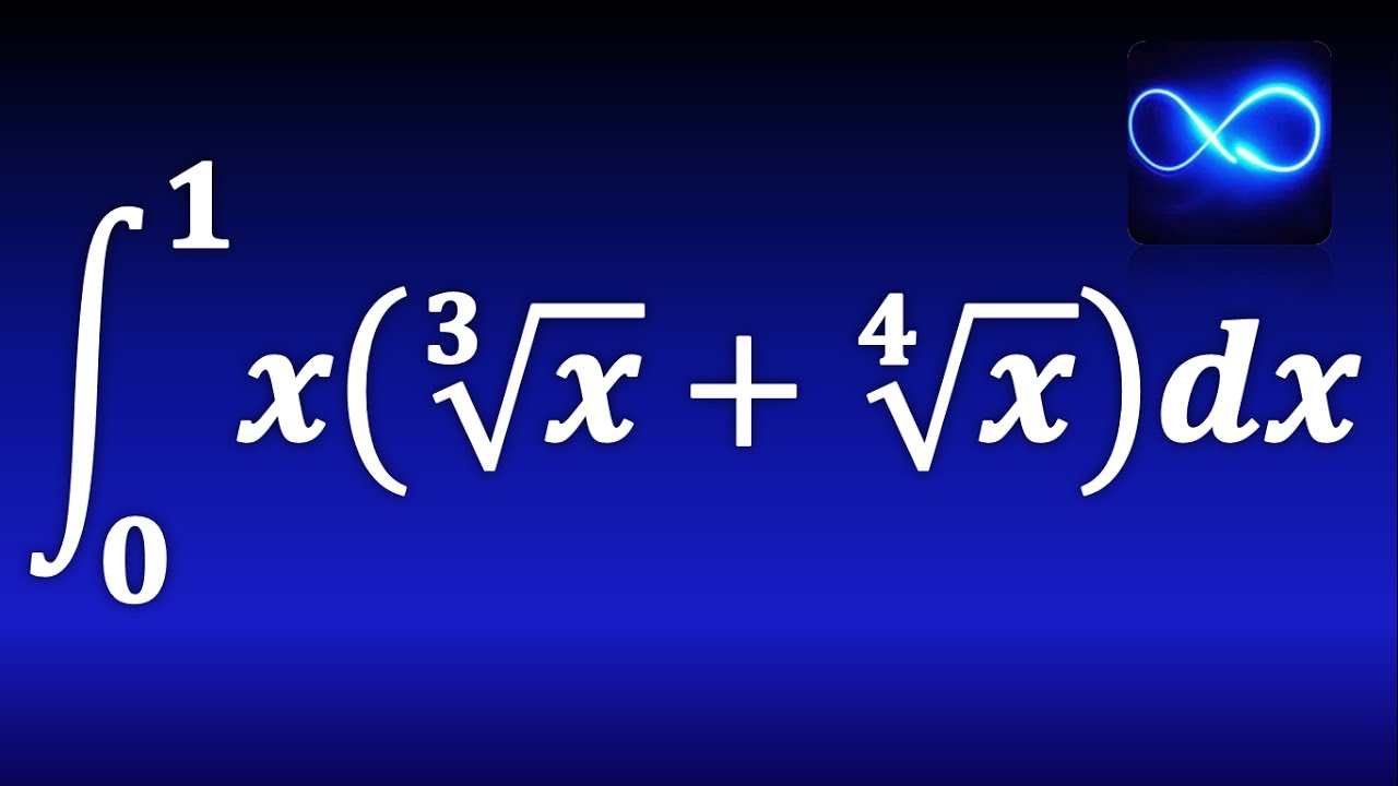 Integral definida de x por suma de raíz cúbica y raíz cuarta - YouTube