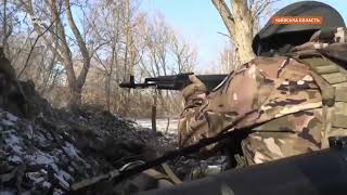 Ukrainian soldiers during a firefight in the Kyiv region. 3/15/22