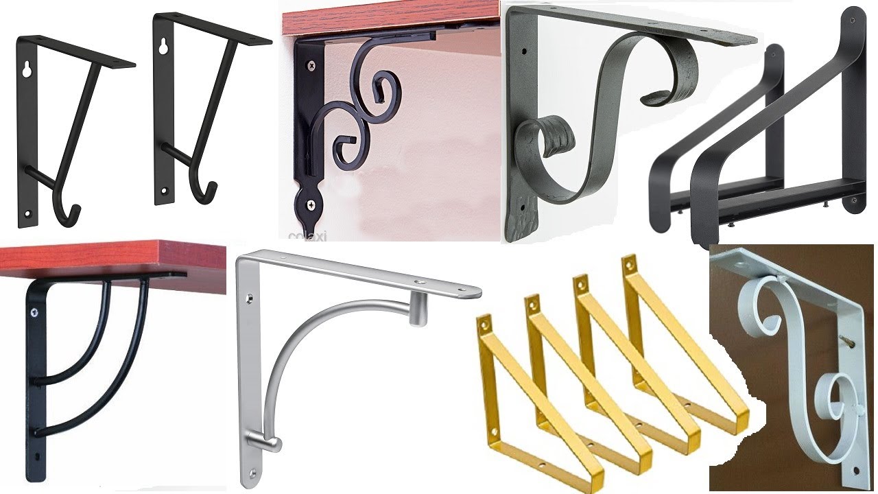 Wall mounted metal shelf bracket ideas - YouTube