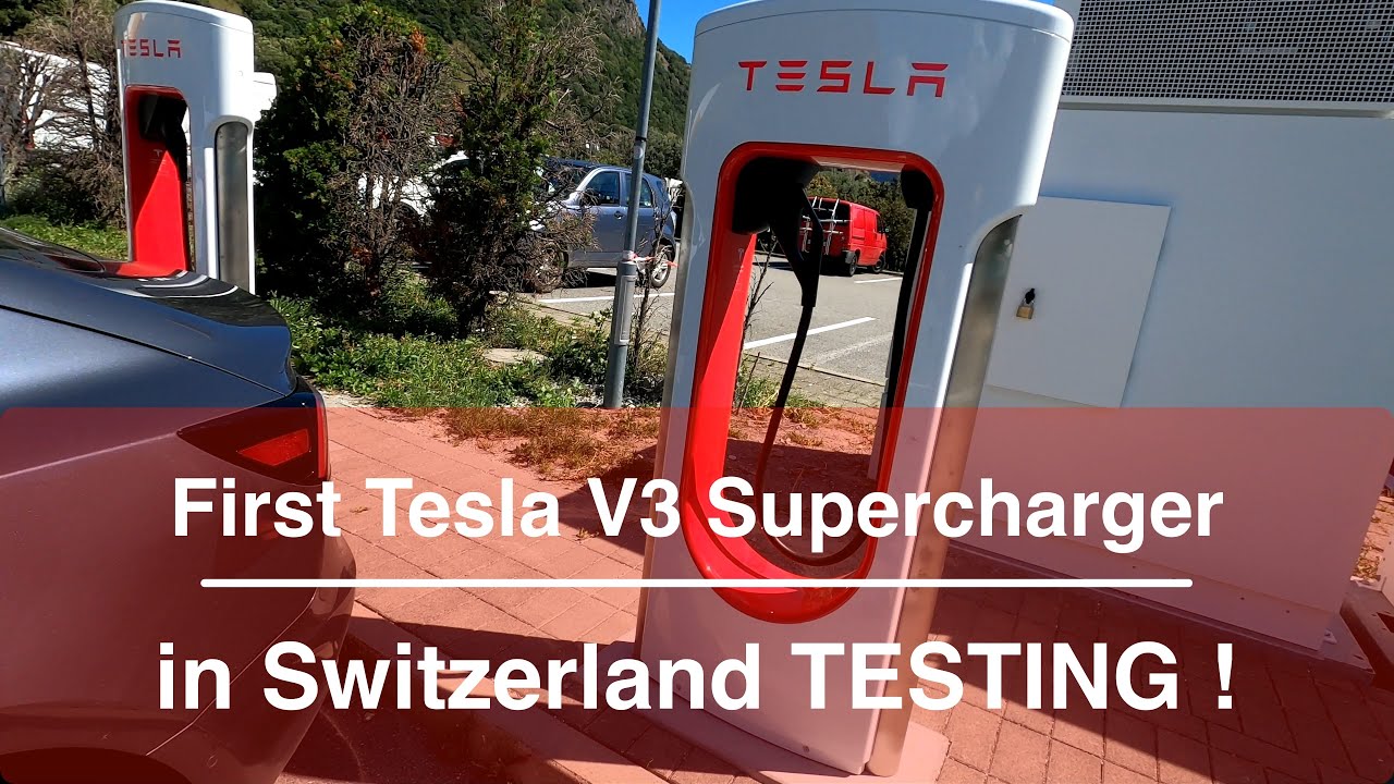 TESTING First Tesla V3 Supercharger in Switzerland !!! YouTube
