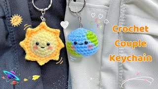 Crochet Couple Keychain: Sun And Earth 🌞🌎 | Móc Móc Khoá Trái Đất Và Mặt Trời