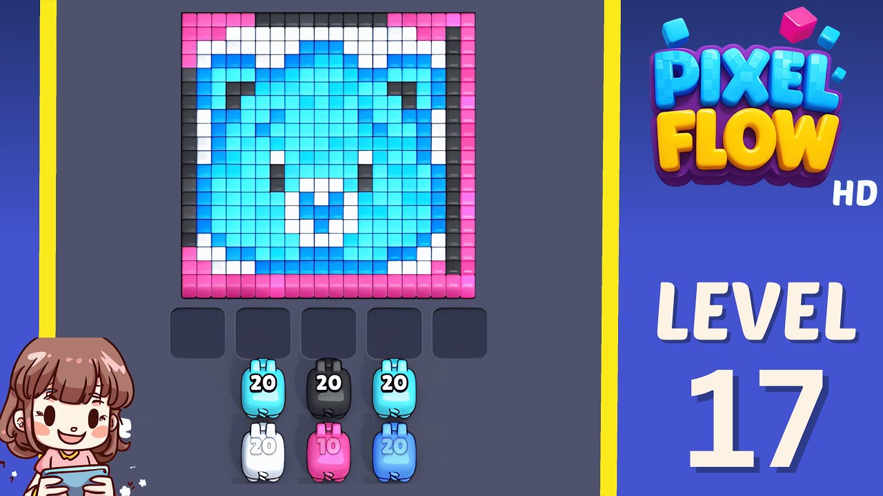 Pixel Flow Level 17 Solution Walkthrough - YouTube