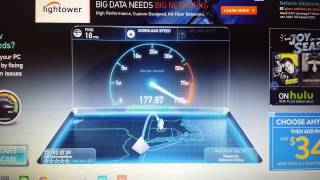 Cox ultimate 150 mbps internet speed test Enfield ct 06082 12/25/14 176 mbps download
