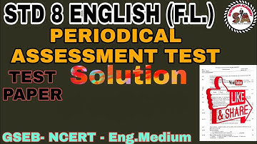 STD 8 English(F.L.)|Periodical Assessment Test Solution|ekam kasoti solution 2020|TEST PAPER2020