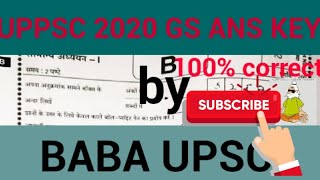 uppsc 2020 Gs ans key/Uppsc Paper 1st ans key by BABA UPSC⤵️⤵️part-2-Set-B-उत्तर कुंजी