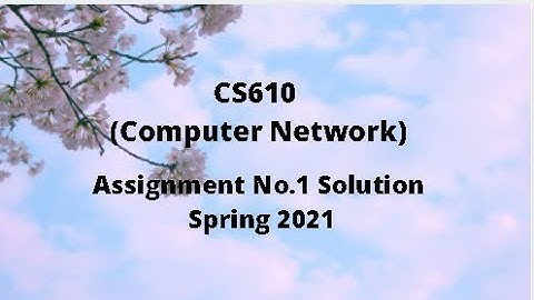 CS610 (Computer Network) Assignment No.1 Idea Solution Spring 2021