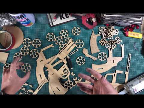 Video Làm mô hình súng lục Rulo cắt lase bằng gỗ MDF 3mm - youtube