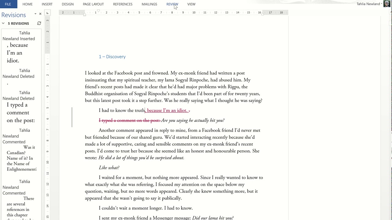 How to Use the Track Changes Function in Word - YouTube