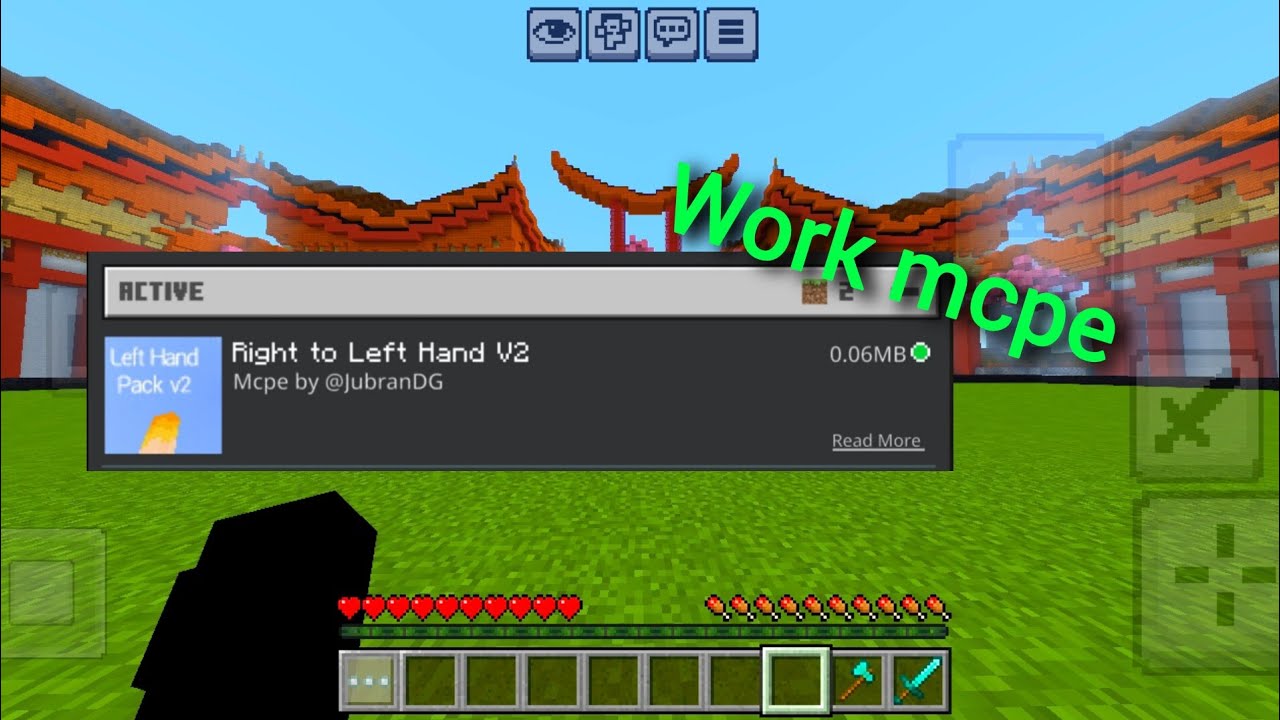 Left hand mod for Mcpe work 100%😱😱🔥🔥 - YouTube