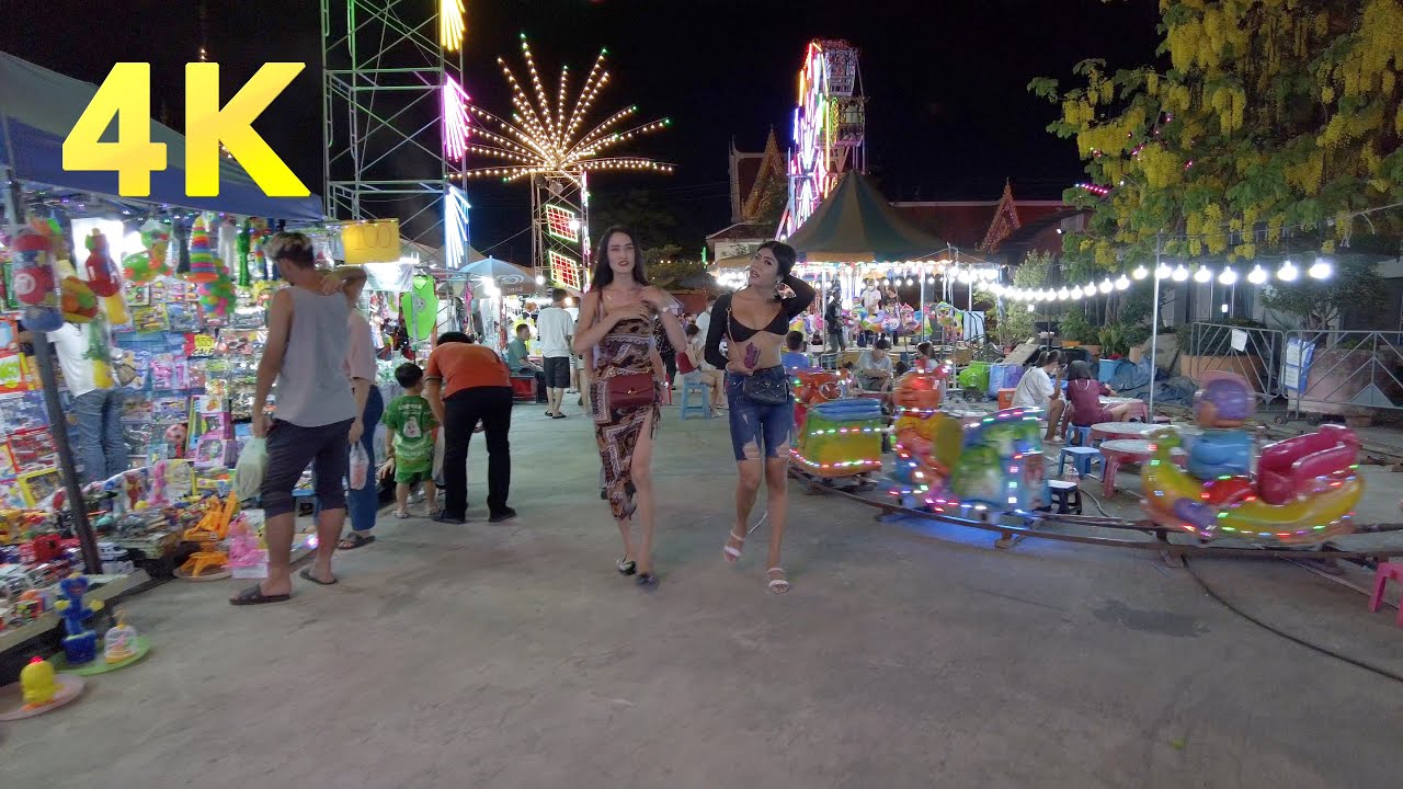 [4K] Temple Festival held at Wat Yang Phra Aram Luang / Bangkok