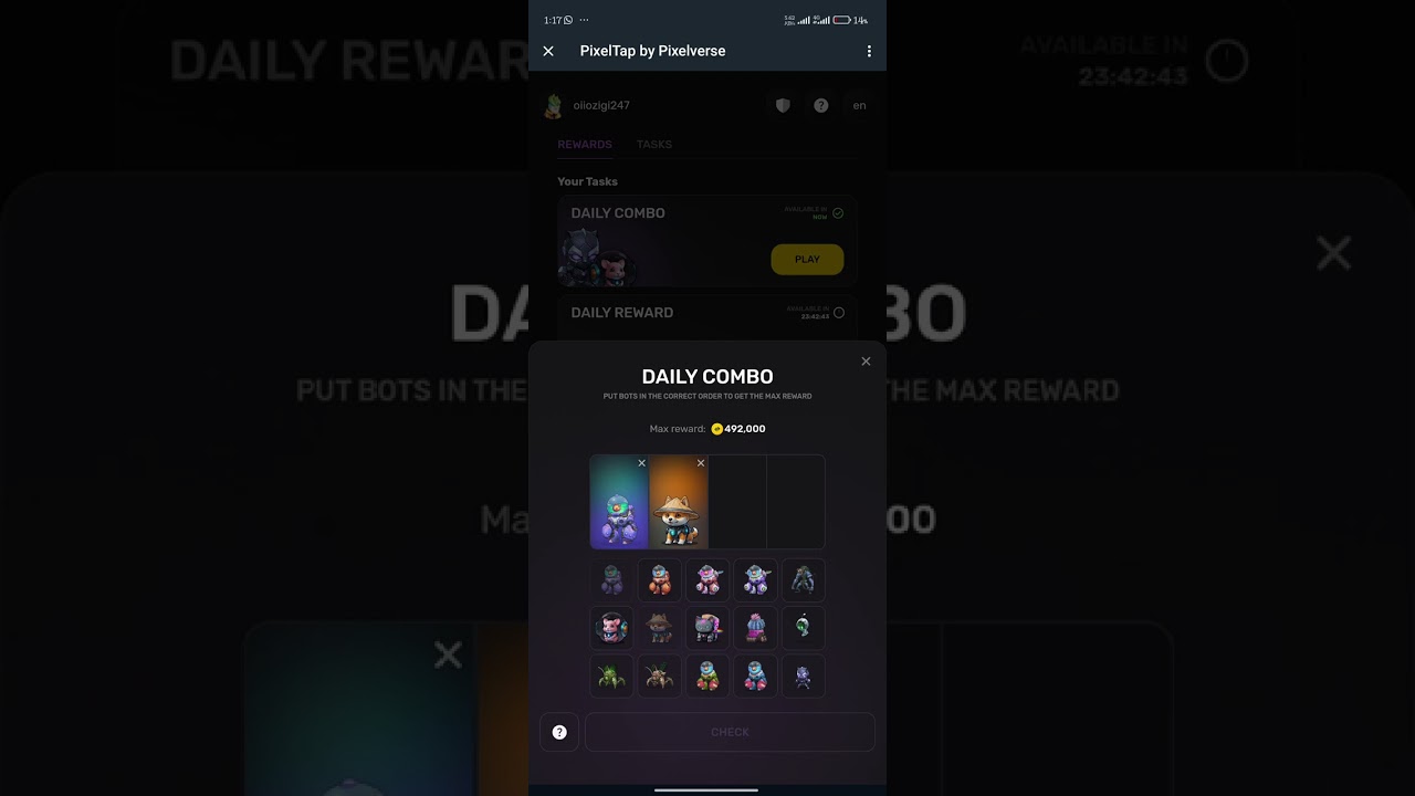 Pixel Tap Daily Combo for June 16, 2024