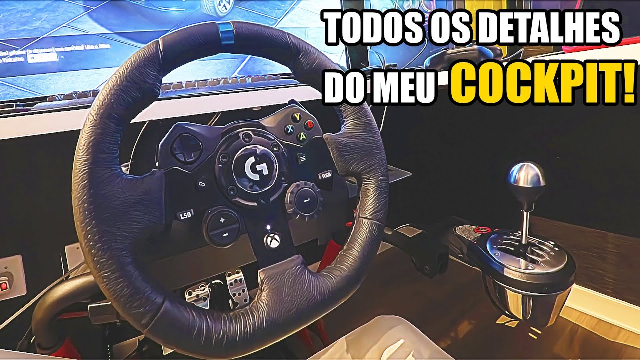 Meu Cockpit em Detalhes! Volante Logitech g923 , Thrustmaster TH8A e Cockpit Extreme SimRacing e +