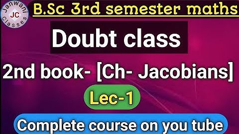 B.Sc 3rd semester Maths|| Doubt class (01) || Maths by Jyoti chaudhary ✍️✍️