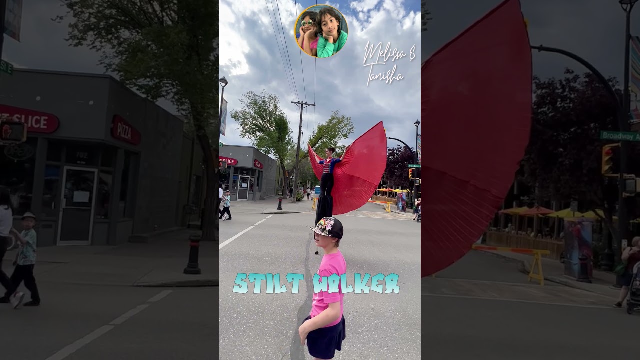 Kids Left in Wonder Meeting Stilt Walker  