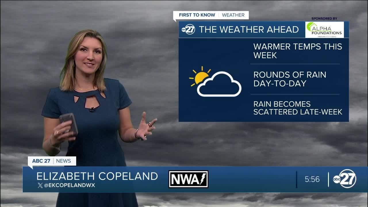 Rain in rounds with warmer weather returning - YouTube