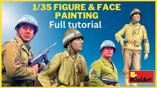 1/35 FIGURE PAINTING TUTORIAL | face painting [MiniArt US crew WW2] for a 1/35 diorama