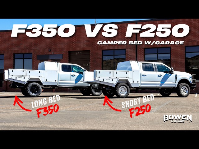 Ford F-250 short bed vs long bed side by side comparison diagram