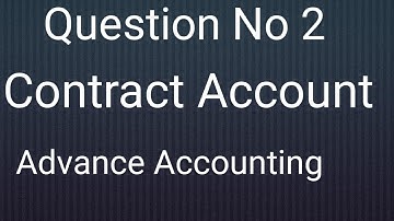 Contract Account Question No 2 B.com part 2 advance accounting