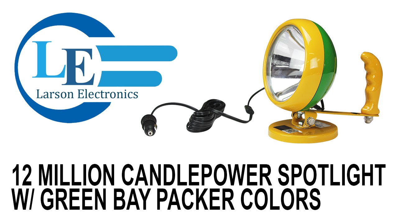 12 Million Candlepower Spotlight w/ Green Bay Packer Colors - 100lb. Magnetic Base - 750' Beam