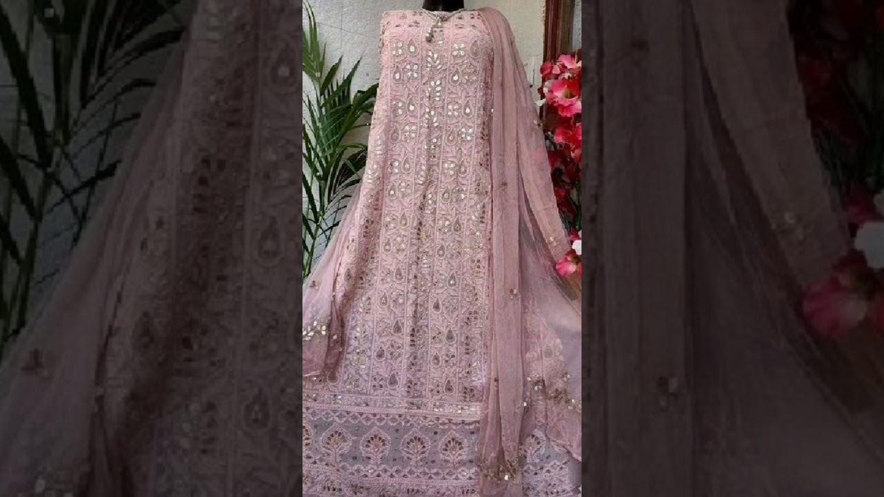 latest Lucknowi chikankari suit design