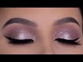 Soft Wearable Purple Glitter Eye Makeup Tutorial | Purple Holiday Makeup