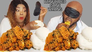 BLINDFOLDED GONE WRONG ON MY HUSBAND BAD IDEA | EGUSI SOUP WITH PONDO | AFRICAN FOOD MUKPRANK