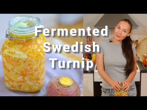 Sauerkraut with Fermented Swedish Turnip | healthy probiotic food recipe for gut health