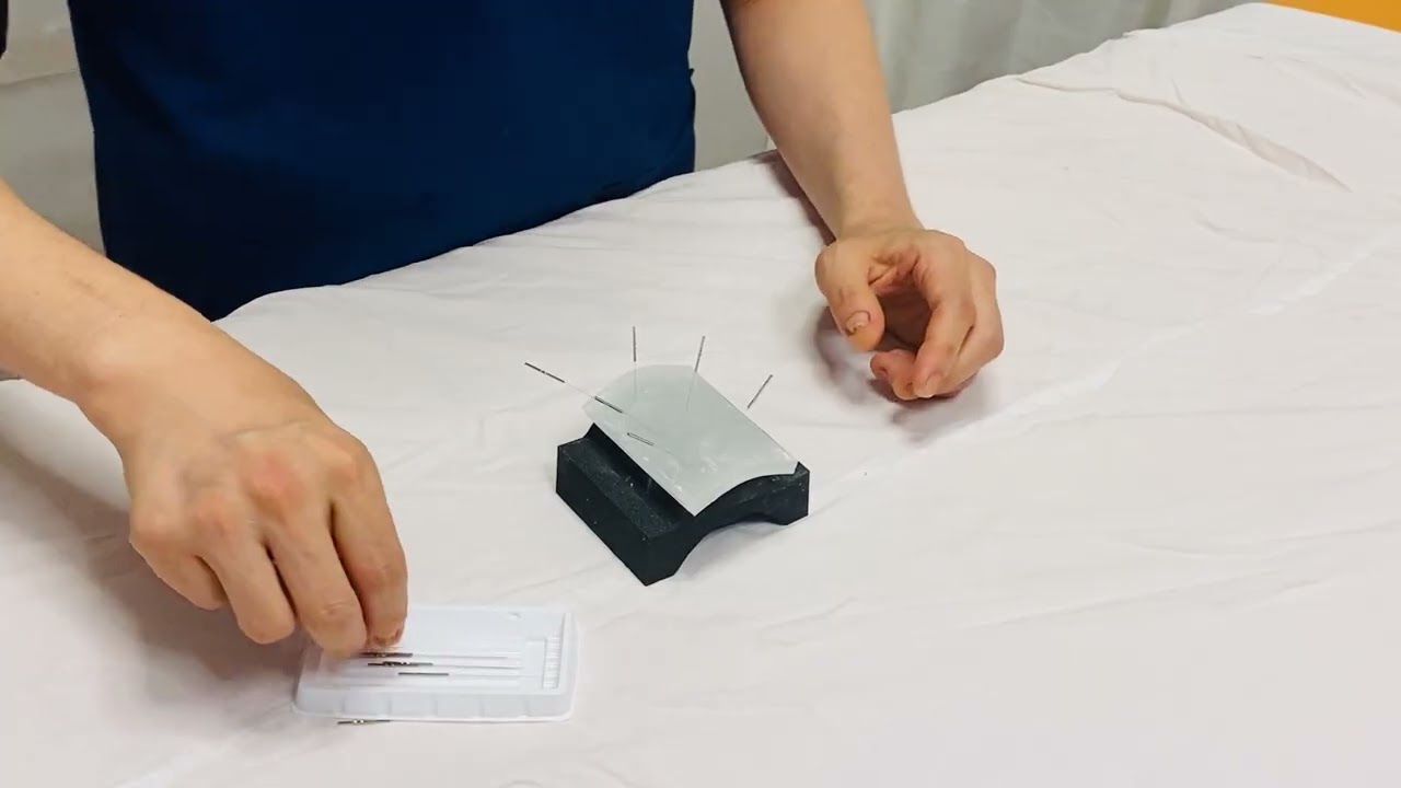 ユニコ刺鍼練習台Ⅶを使用して効率よく鍼実技の練習をするための動画