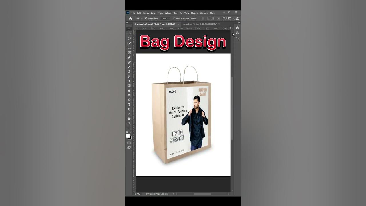 Bag Mockup | Vanishing point Photoshop Tutorial, #photoshoptutorial #graphicdesigntutorial