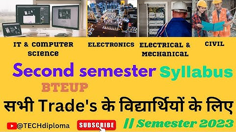 polytechnic Second Semester syllabus all trades #polytechnic #diploma #BTEUP #video #TECHdiploma #yt