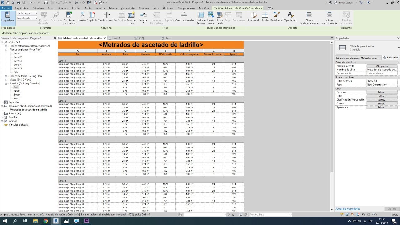 27) Cuantificación de materiales en revit - YouTube