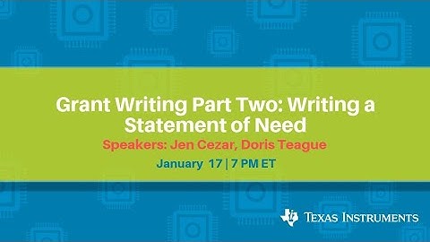 Webinar: Grant Writing Part Two — Writing a Statement of Need