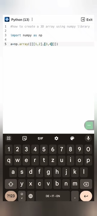 How to create a 3D array using a numpy library | Data structure ...
