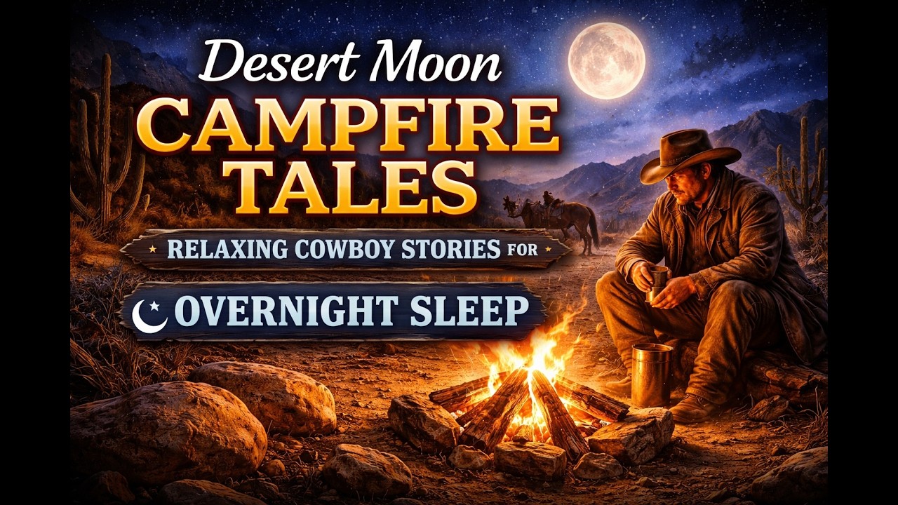 Desert Moon Campfire Tales | Relaxing Cowboy Stories for Overnight Sleep
