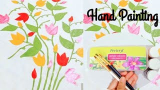 Fabric Painting Tutorial For Beginner.New Hand Painting Tutorial.হ্যান্ড পেইন্টিং.@RSAcreativeworld