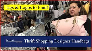 Tags & Logos! Shop Vintage Kate Spade, Dooney & Bourke, Coach Handbags  Thrift with me Dr. Lori