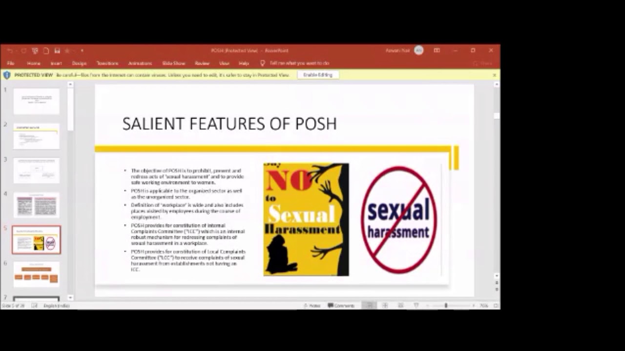 Learner's Forum # 32 : An Overview of  POSH Act