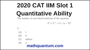 Question 11 2020 CAT IIM Quantitative Ability Slot 1 The number of real-valued solutions of the