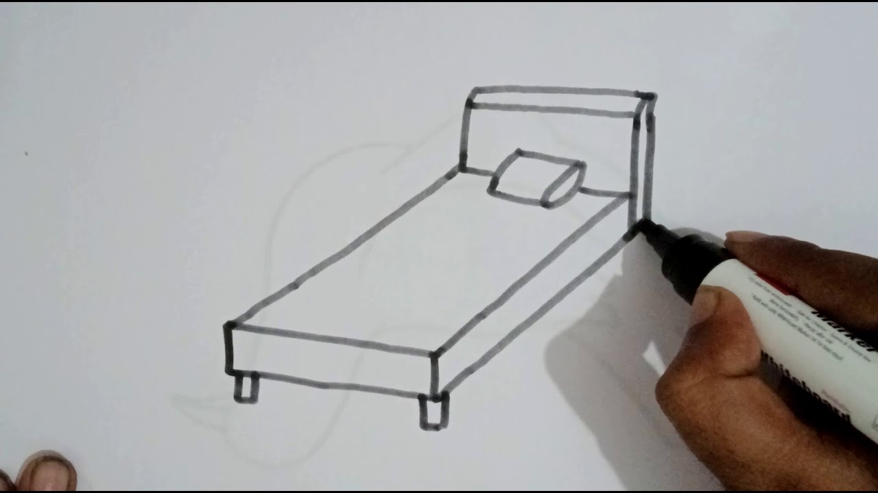 How to draw a bed easy drawing step by step//learn drawing