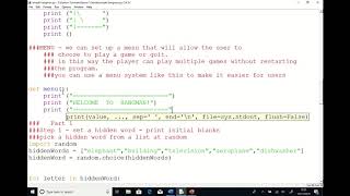 Simple Games in Python - HANGMAN part 2 of 2 BEGINNER + LEVEL screenshot 2