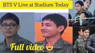 BTS V Live at Football stadium 😍😍, Friends song, BTS V in public, #bts #taehyung #v_friends #viral