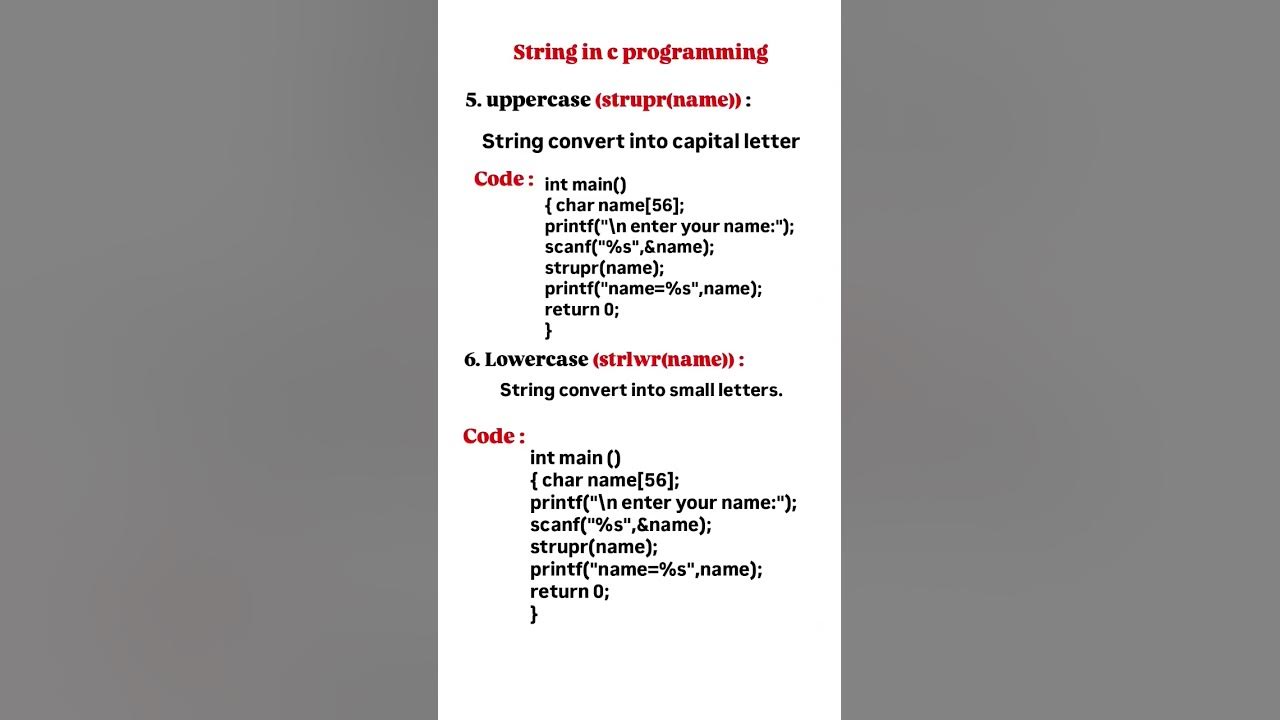 🔥🚀Convert Strings to Uppercase & Lowercase in C! #Coding #CProgramming ...