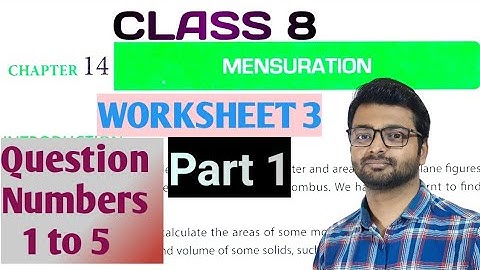 D.A.V. Math | Class 8 | Chapter-14 | Mensuration | Worksheet 3 | Question 1 - 5 | Art Of Mathematica