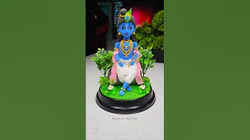 Krishna ji idol making with clay 🌸 Cute Krishna ji making 🙏🏻 Jai shree Krishna #shorts #short