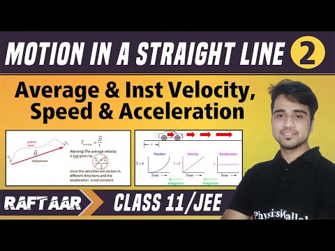 Motion in a straight Line 02 || Average & Inst Velocity, Speed & Acceleration  || Class 11/JEE