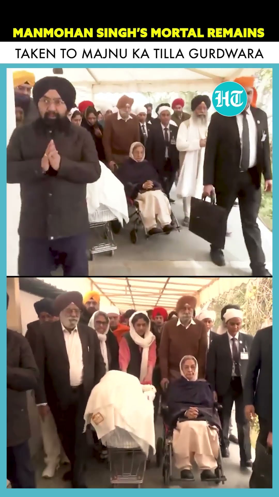 Dr Manmohan Singh’s Mortal Remains Taken To Gurdwara Majnu Ka Tilla For Final Prayers