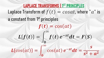 Laplace Transform of ft=cos⁡at from 1st principles