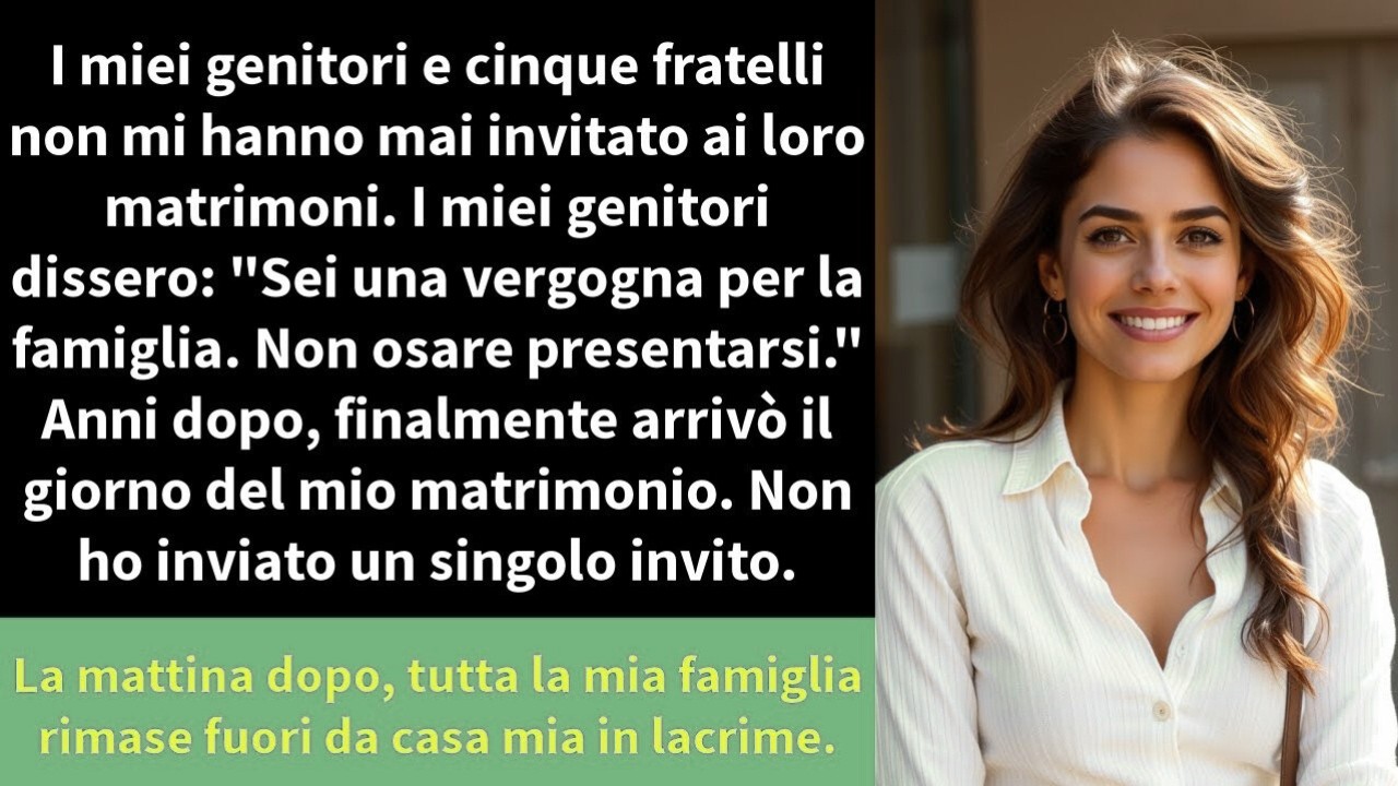 I miei genitori e cinque fratelli non mi hanno mai invitato ai loro matrimoni