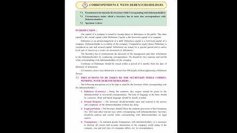 12 Sp chapter 7 Correspondence with Debentureholders